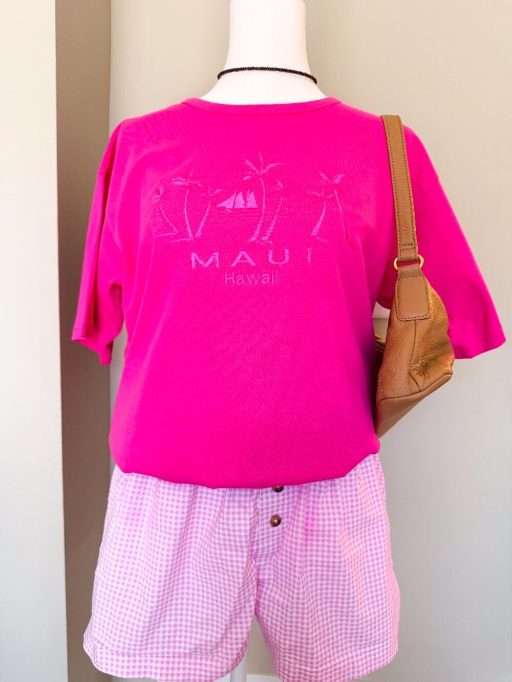 Vintage Maui Embroidered Pink Tee